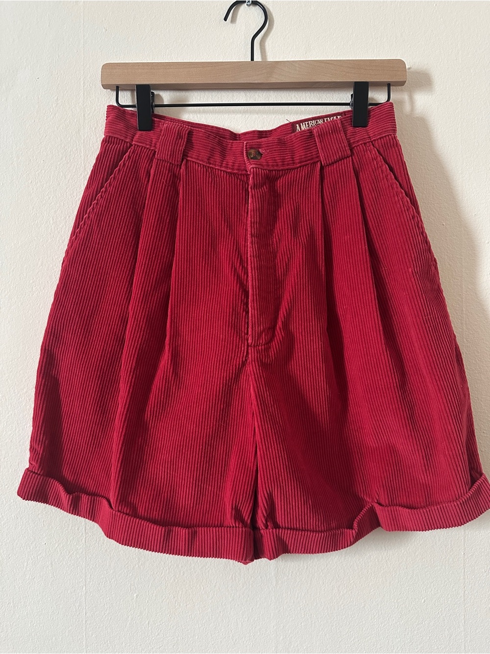 Vintage 80s American Eagle Outfitters Red Corduroy High-Rise Bermuda Shorts